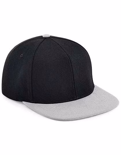 Beechfield Original Flat Peak Snapback Cap, Black/Grey One Size, CB661