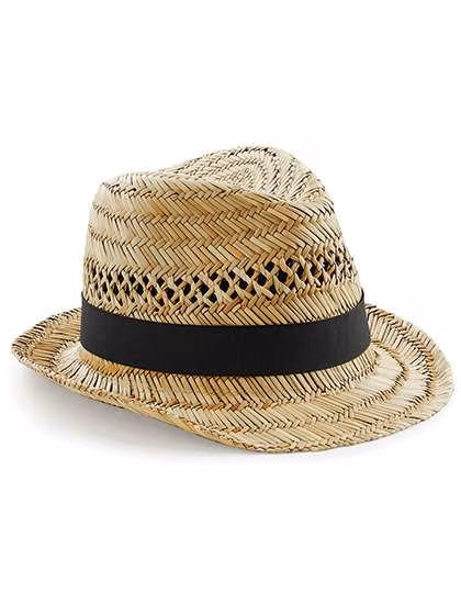 Beechfield Handgemachter Strohhut Sommer Trilby, Natural L/XL, CB730