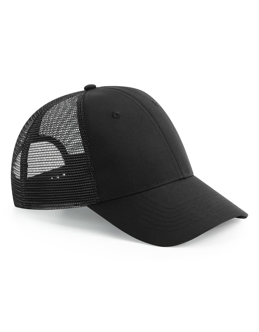 Beechfield Recyceltes 6 Panel Trucker Cap, Black One Size, CB75R