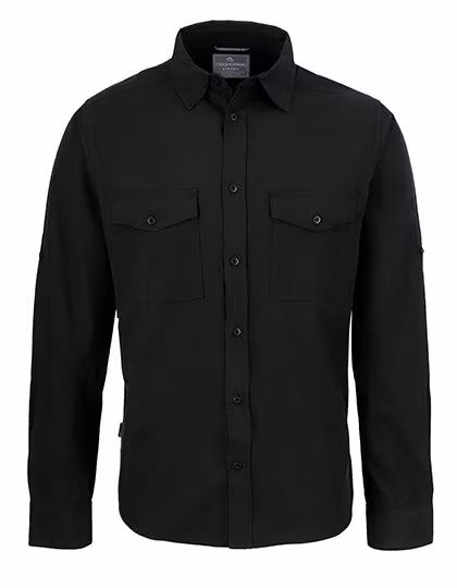 Craghoppers Expert Expert Kiwi Long Sleeve Shirt with UV Protection, Black S, CES001
