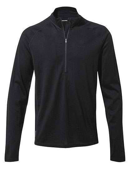 Craghoppers Expert Merino-Halbzippullover mit recyceltem Polyester, Black S, CEU001