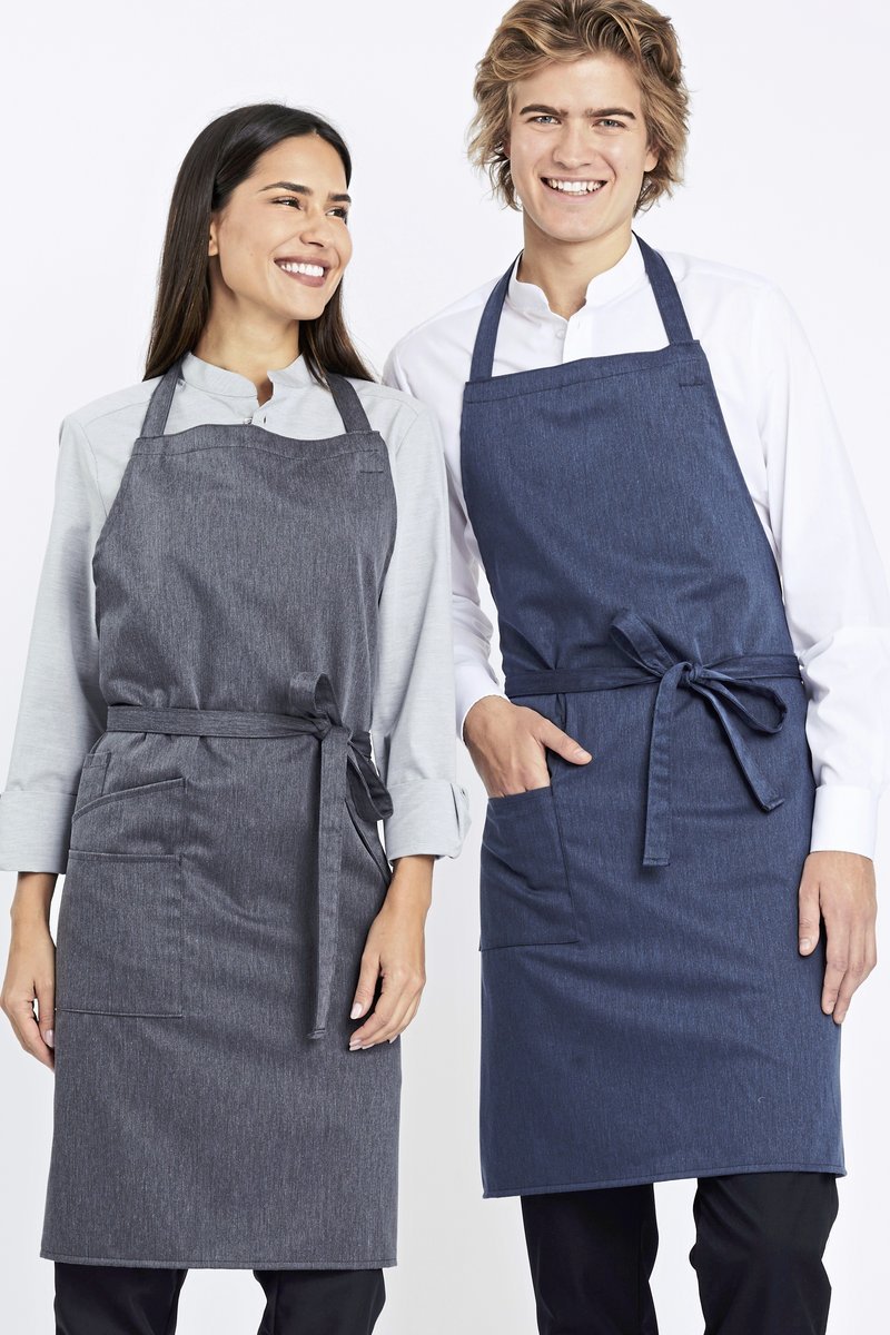 CG Workwear Bip Schürze Gorizia Melange-Optik, Blue Melange 90 x 75 cm, CGW1170