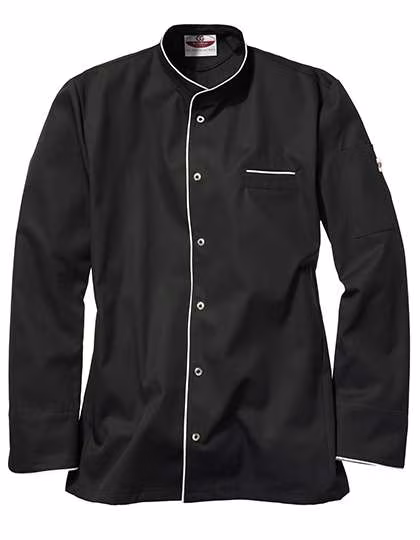 CG Workwear Chef's Jacket Trapani with Lyocell for Men, Black/White 46, CGW3620