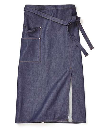 CG Workwear Grembiule in denim con spacchi laterali, Denim 80 x 100 cm, CGW4111