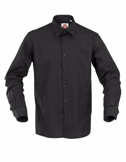 CG Workwear Slim-Fit Herrenhemd Pesaro in Schwarz, Black M, CGW630