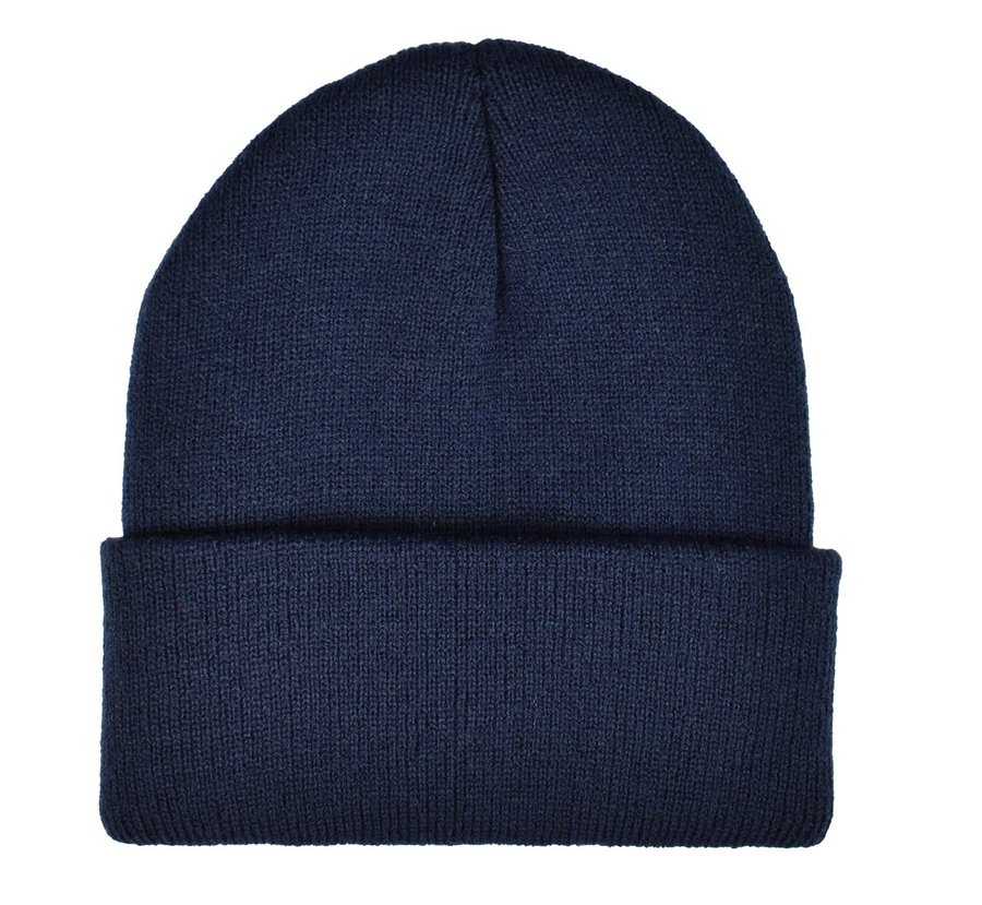 L-merch Gestrickte Kinder Mütze mit Bündchen, Black One Size, CK3050