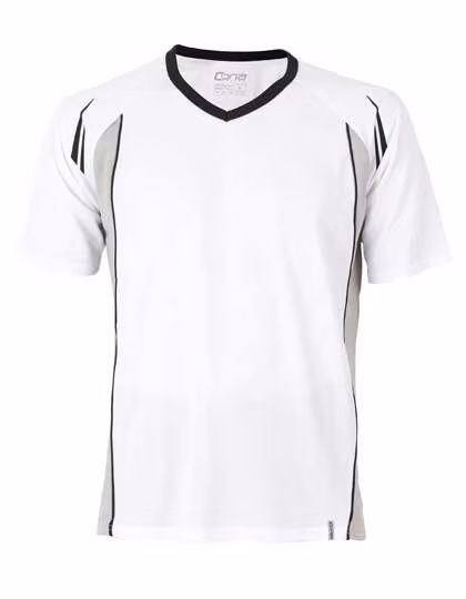 CONA SPORTS Club Tech T-Shirt Fonctionnel avec Col V, White/Black XS, CN120