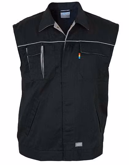 Carson Contrast Arbeitsweste mit Reflexpaspeln, Black/Grey S, CR750