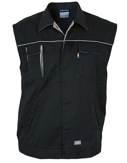 Carson Contrast Arbeitsweste mit Reflexpaspeln, Black/Grey S, CR750