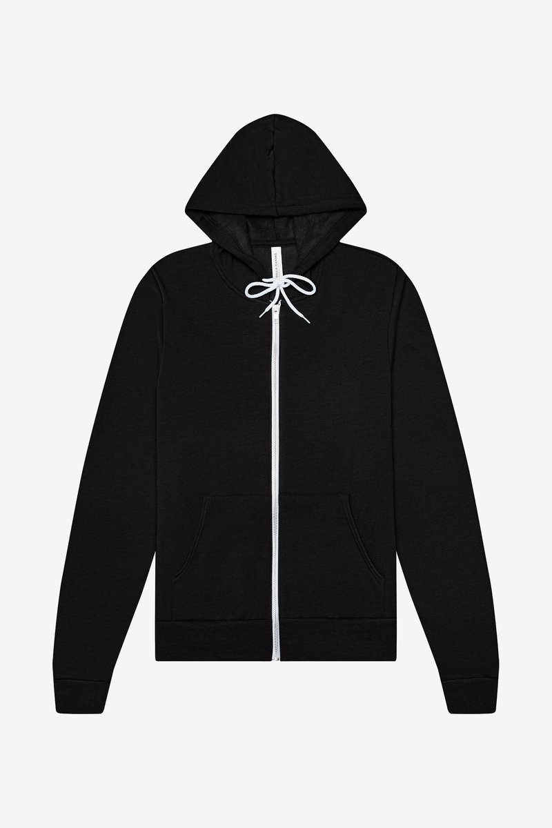 Canvas Poly-Cotton Fleece Full-Zip Hoodie, Asphalt (Solid) XS, CV3739