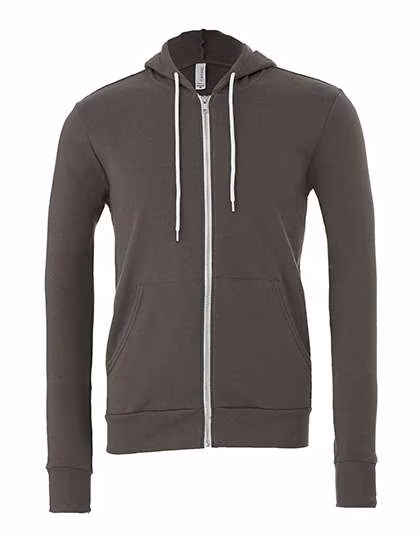 Canvas Poly-Cotton Fleece Full-Zip Hoodie, Asphalt (Solid) XS, CV3739