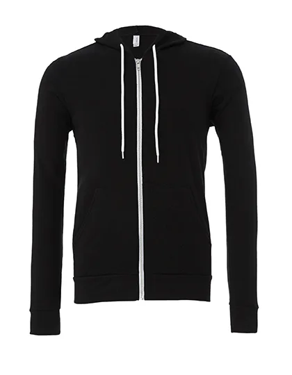 Canvas Poly-Cotton Fleece Full-Zip Hoodie, Black XS, CV3739