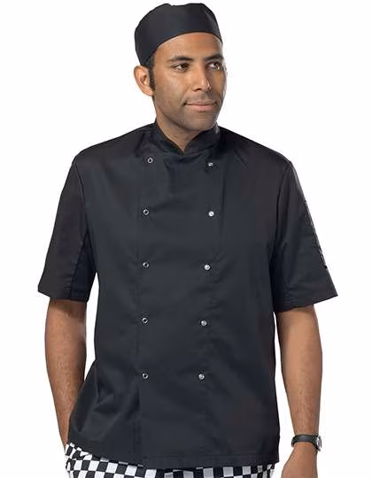 Dennys London Chef's Jacket with Press Stud Closure and Pen Pocket, Black XXS, DL008S
