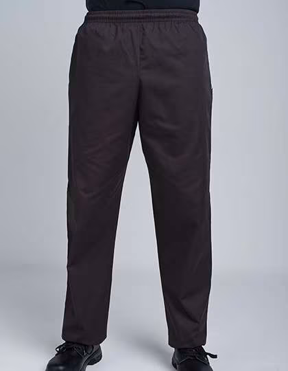 Dennys London Elastic Chef's Trousers with Drawcord, Black XXS, DL800