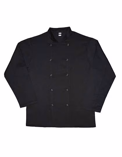 Dennys London Veste de Cuisine Manches Longues avec Boutons-Pression, Black XXS, DL900