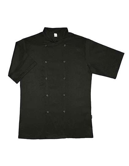 Dennys London Kurzarm Kochjacke mit 10 Druckknöpfen, Black XXS, DL901