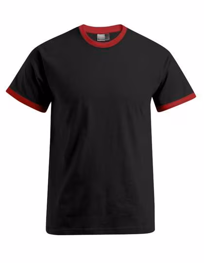 Promodoro T-Shirt mit Kontrast-Bündchen für Herren, Fire Red/White S, E3070