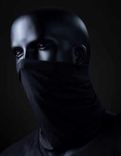 Promodoro 2-Layer Bandana made of Polyester-Elastane, Black S, E3083