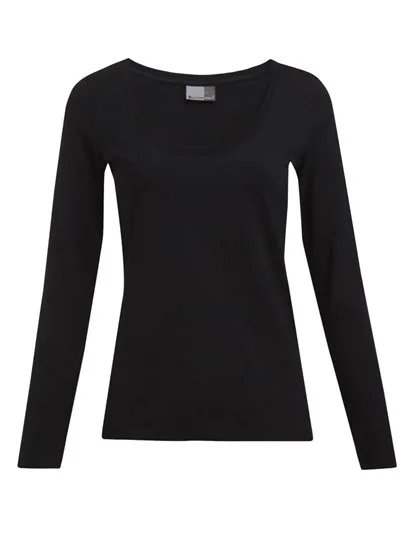 Promodoro T-Shirt Manches Longues Slim Fit Noir pour Femme, Black XS, E4085