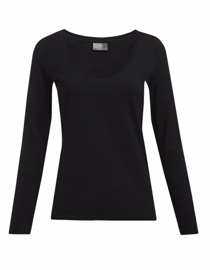 Promodoro T-Shirt Slim Fit a maniche lunghe Nera da Donna, Black XS, E4085