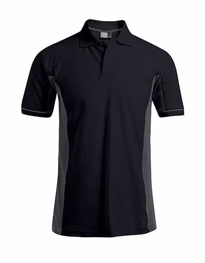 Promodoro Functional Contrast Polo Golf für Herren, Black/Light Grey (Solid) XL, E4520