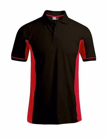Promodoro Functional Contrast Polo Golf für Herren, Black/Red XL, E4520