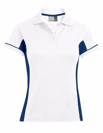 Promodoro Functional Polo with CoolDry Finish for Women, White/Indigo M, E4525