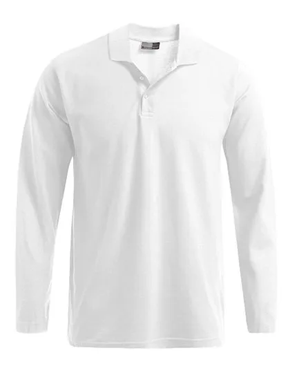 Promodoro Langarm-Poloshirt aus Baumwolle für Herren, White S, E4600