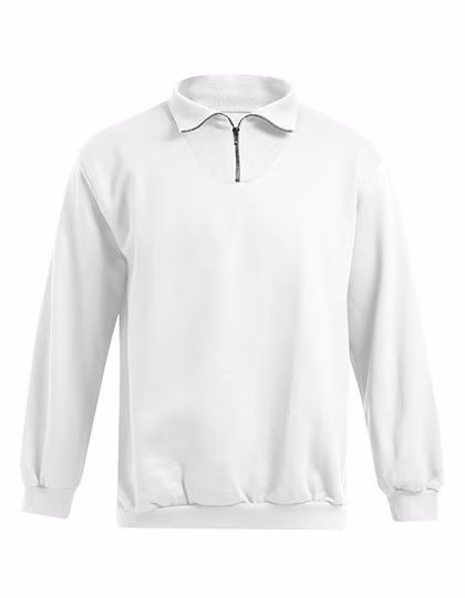 Promodoro Troyer Sweater mit Reißverschluss, Regular-Schnitt, White L, E5050N