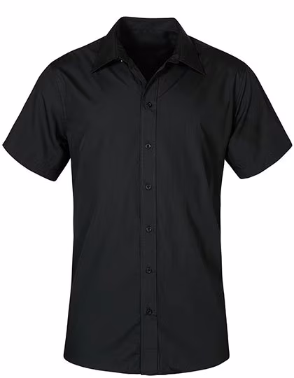 Promodoro Kurzarmhemd aus Popeline für Herren, Black S, E6300