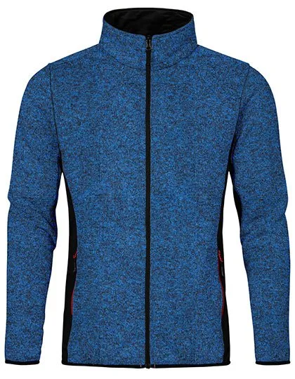 Promodoro Strickfleece-Jacke mit Stehkragen für Herren, Heather Royal XL, E7700