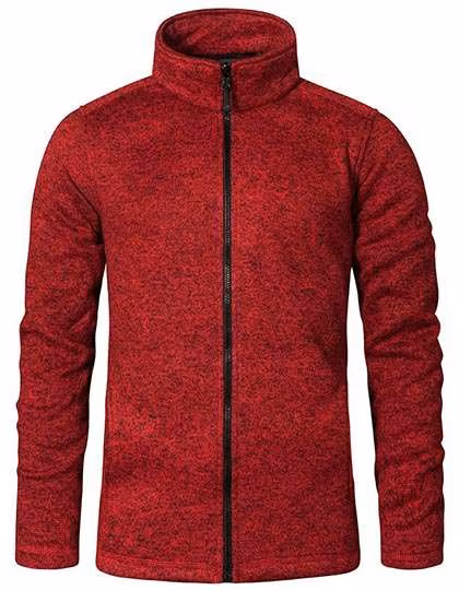 Promodoro Knit Fleece Jacket with Stand Collar, Heather Red S, E7720