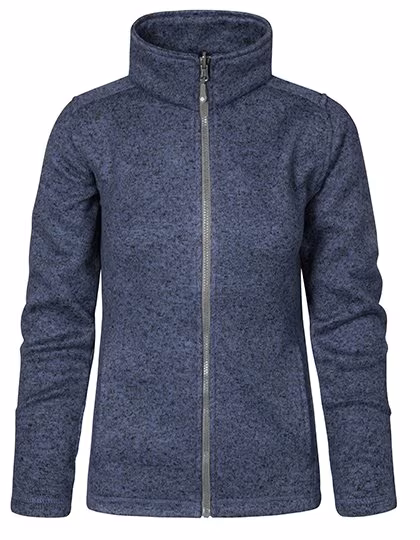 Promodoro Veste en Polaire Tricotée Femme avec Col Officier, Heather Red S, E7725