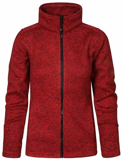 Promodoro Strickfleece-Jacke Damen mit Stehkragen, Heather Red S, E7725