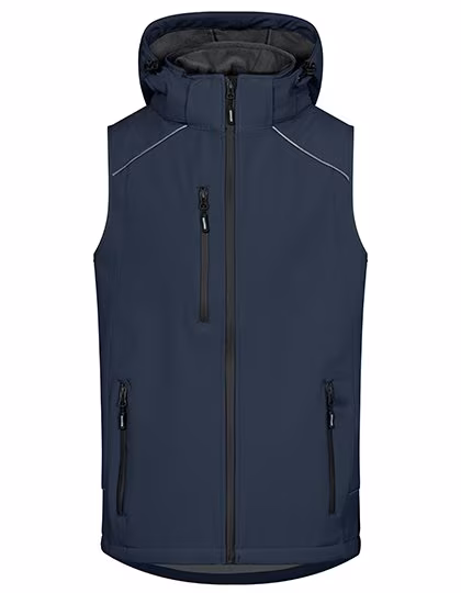 Promodoro Softshell Weste mit Kapuze für Herren, Navy M, E7840