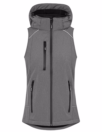 Promodoro Gilet Softshell à Capuche pour Femme, Heather Grey S, E7845