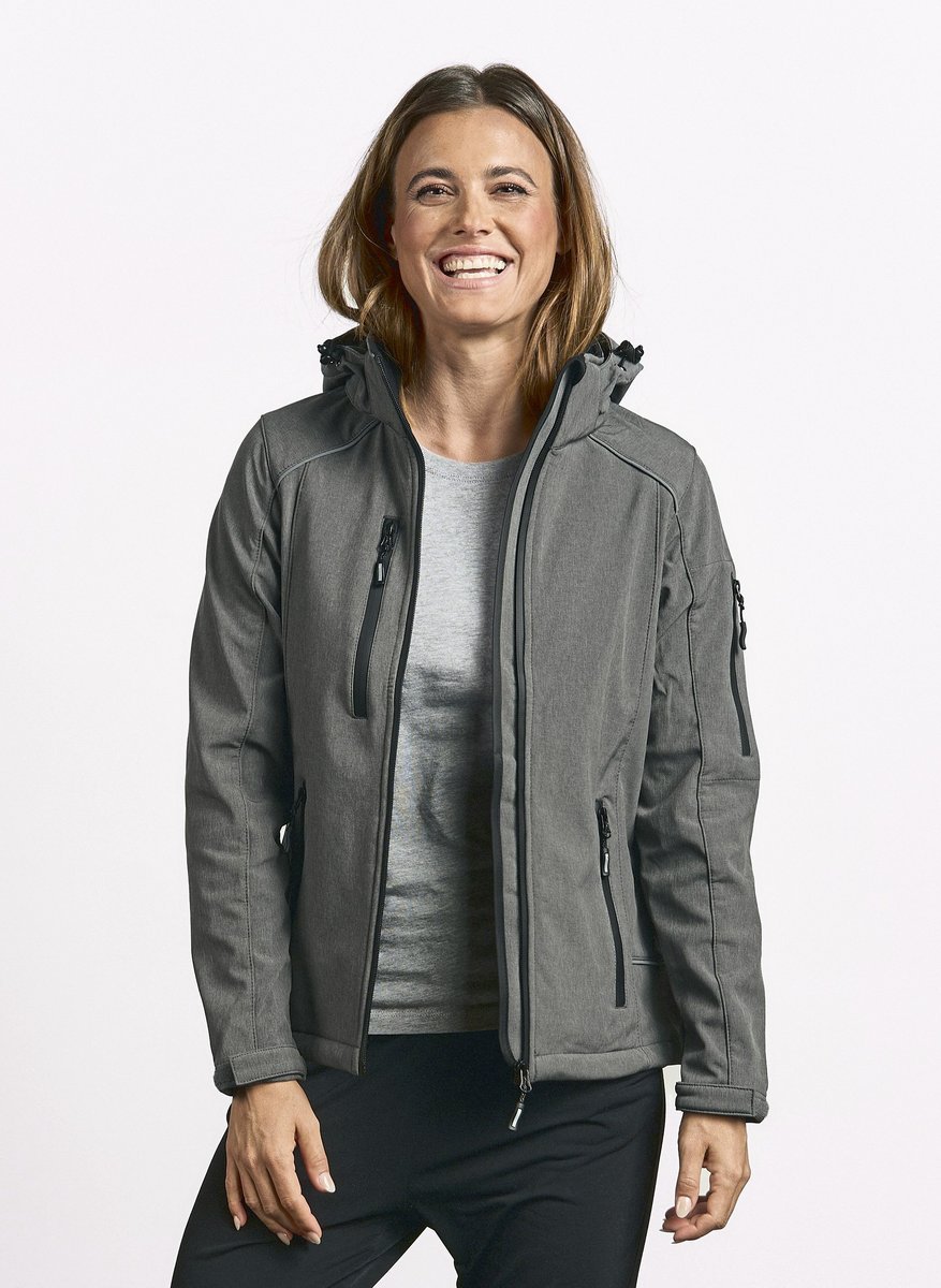 Promodoro Softshell Jacke mit Kapuze für Damen, Black S, E7855