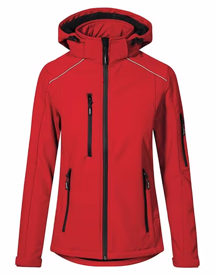 Promodoro Softshell Jacke mit Kapuze für Damen, Fire Red XL, E7855