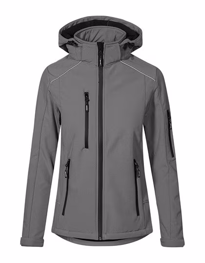 Promodoro Softshell Jacke mit Kapuze für Damen, Steel Grey (Solid) S, E7855