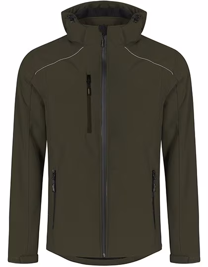 Promodoro Softshell-Jacke mit Kapuze für Herren, Khaki L, E7860