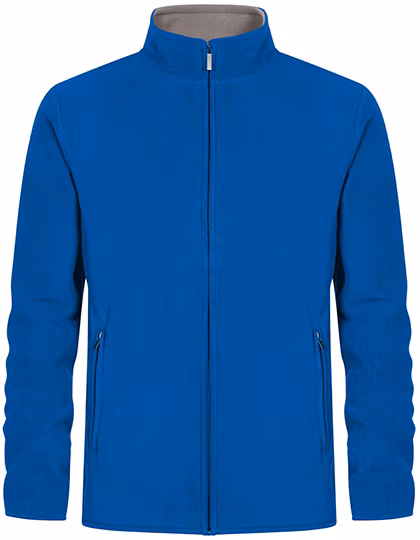 Promodoro Doppelseitige Fleecejacke mit Stehkragen, Royal/Steel Gray XXL, E7961