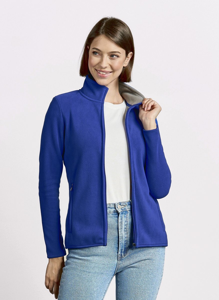 Promodoro Double Fleecejacke mit Stehkragen für Damen, Black/Black S, E7965