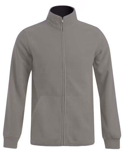 Promodoro Männer Double Fleecejacke mit Stehkragen, Light Grey (Solid)/Black S, E7971