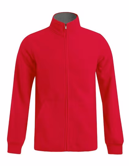 Promodoro Men's Double Fleece Jacket with Stand Collar, Red/Light Grey (Solid) M, E7971