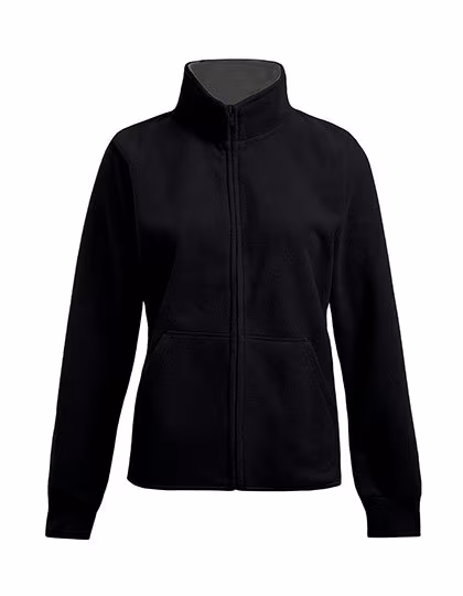 Promodoro Veste Polaire Double avec Col Officier pour Femme, Red/Light Grey (Solid) XL, E7985