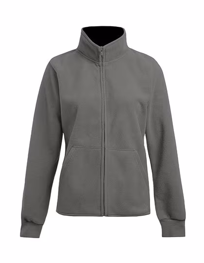 Promodoro Double Fleece Jacke mit Stehkragen für Damen, Light Grey (Solid)/Black XS, E7985