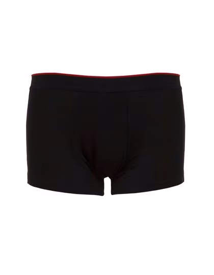 Promodoro Moderne Herren-Boxershorts mit Kontrast-Rand, Black/Red S, E8001