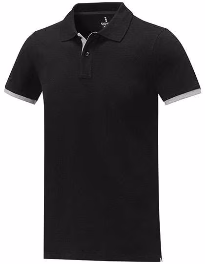 Elevate Life Poloshirt Morgan mit Kontrastdetails für Herren, Black/Heather Grey XS, EL38110