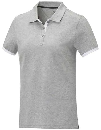Elevate Life Baumwoll-Polo mit Kontrastdetails, Heather Grey/White XL, EL38111