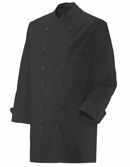 Exner Giacca da Cuoco con Tasca sul Braccio, nera, White M, EX200